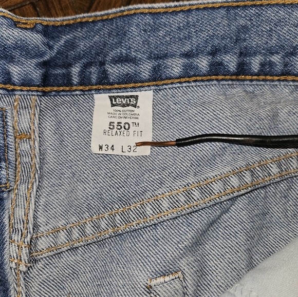 -Vintage Levi's 550 acid wash denim jeans men's size 34 - Picture 3 of 4